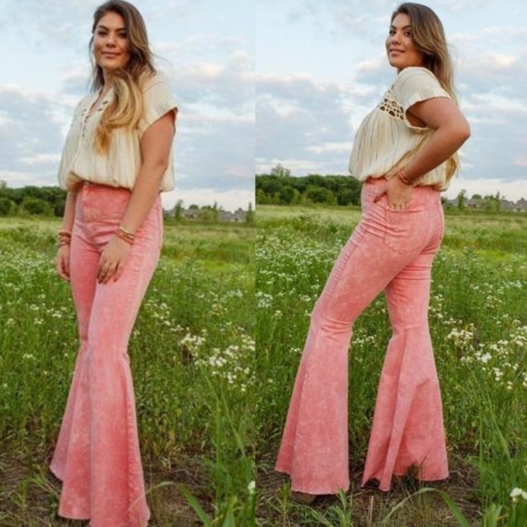 NWT Free People Float On Flare Washed Pink Jean 26 - Picture 3 of 7